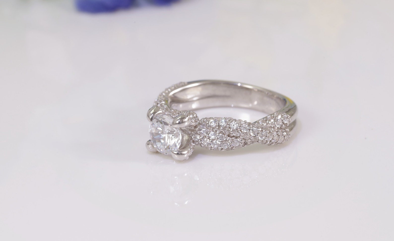 0.84 CT Petite Twisted Diamond Engagement Ring, Unique Sustainable Diamond Ring for Women, Promise Ring, Anniversary Gift